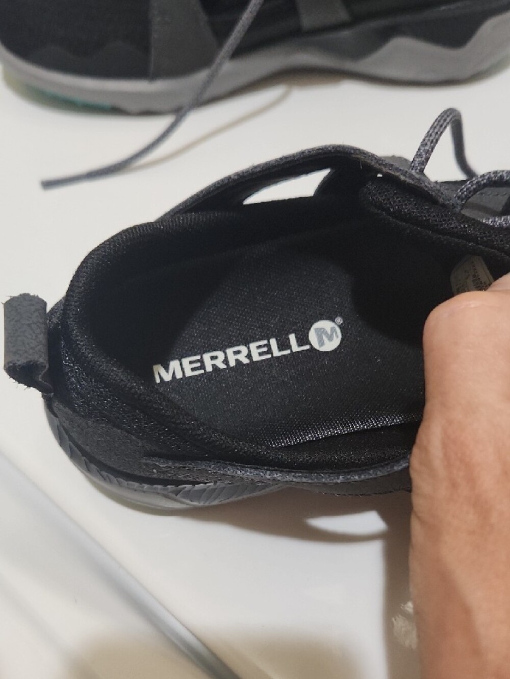 Merrell Women's Black & Gray Trail Running Sneakers with Teal Accents - Picture 2 of 6